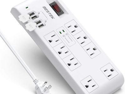 6‑Outlet Surge Protector 2000J with USB